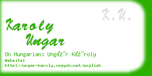 karoly ungar business card